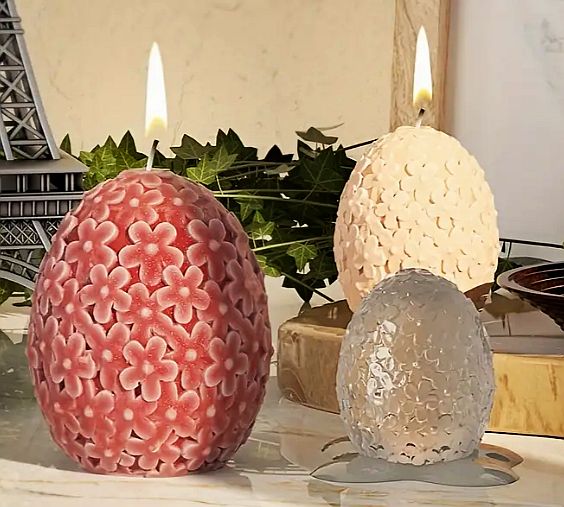 Silikonová forma na svíčky velikonoční Vejce s květy